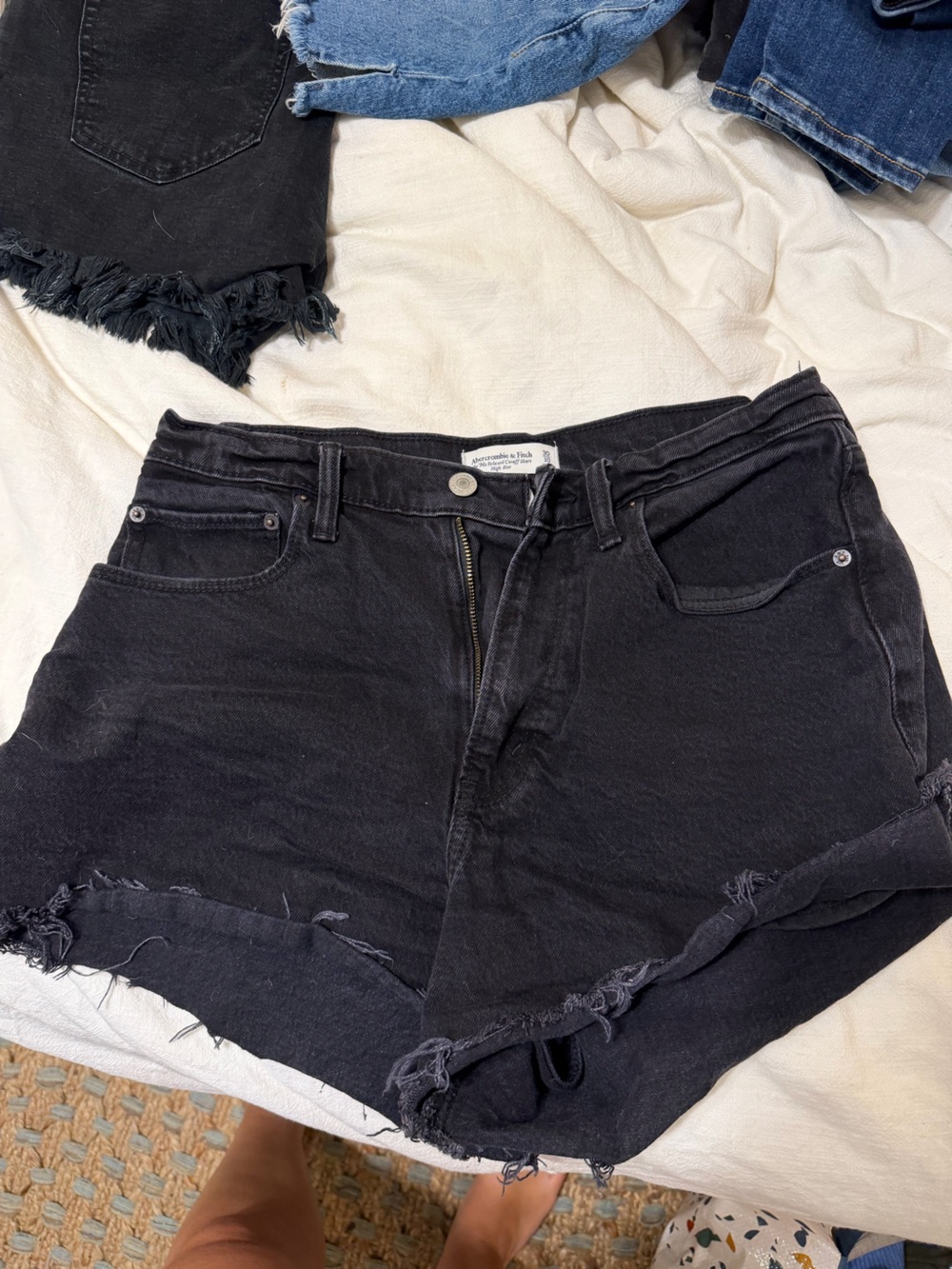 Abercrombie & Fitch Black Denim Cutoff Shorts